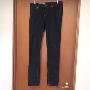Mossimo dark navy skinny jeans contrast stitching